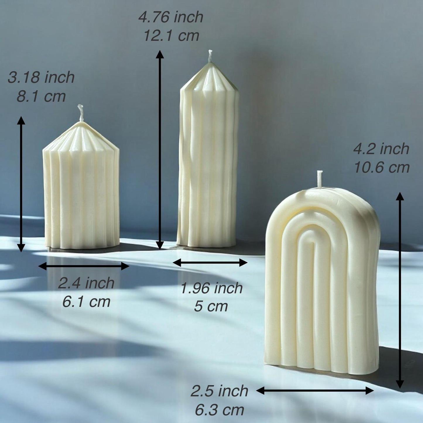 Set of 3 Pillar Candles.