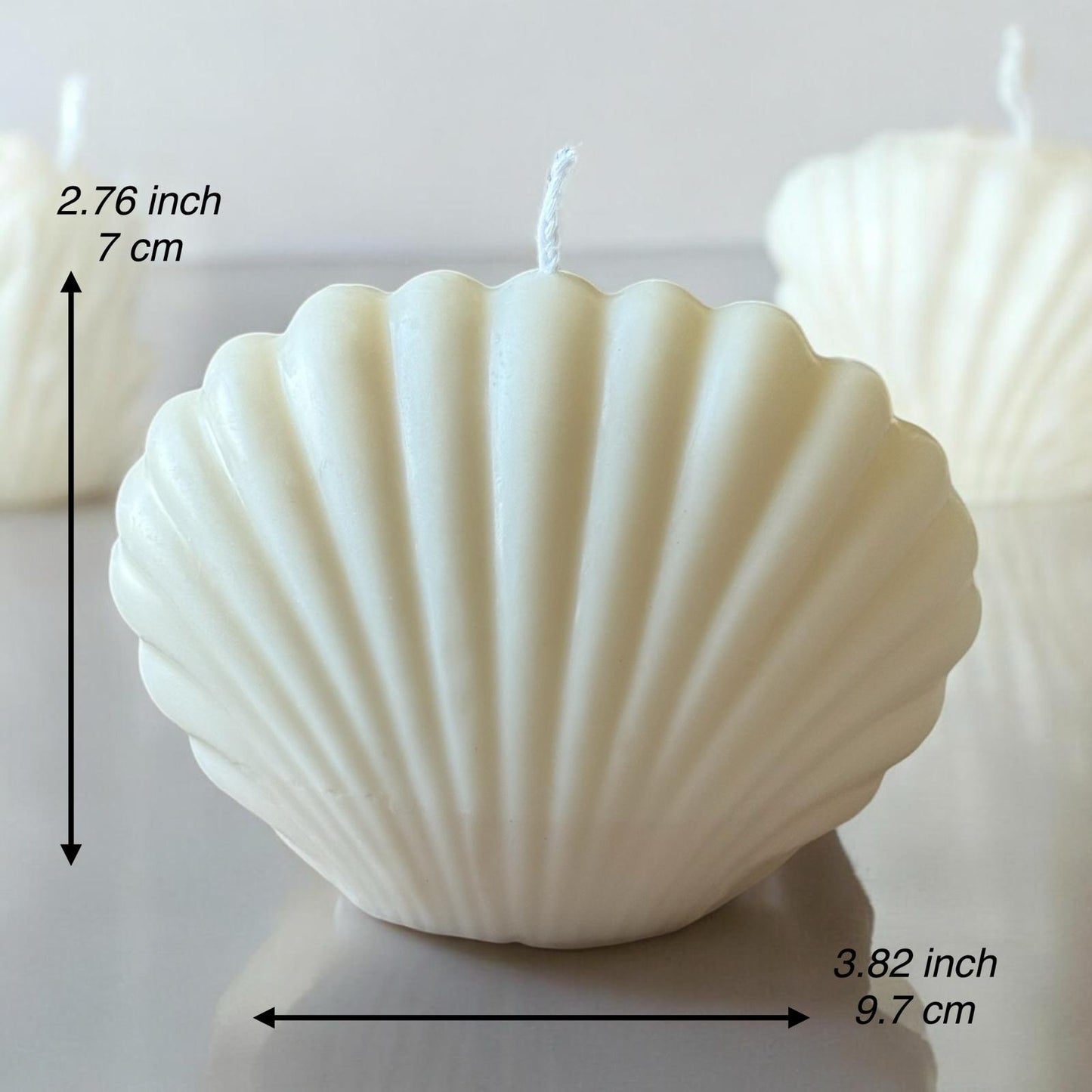 Set of Shells, Decorative Candles, Coconut Apricot Luxury Wax.