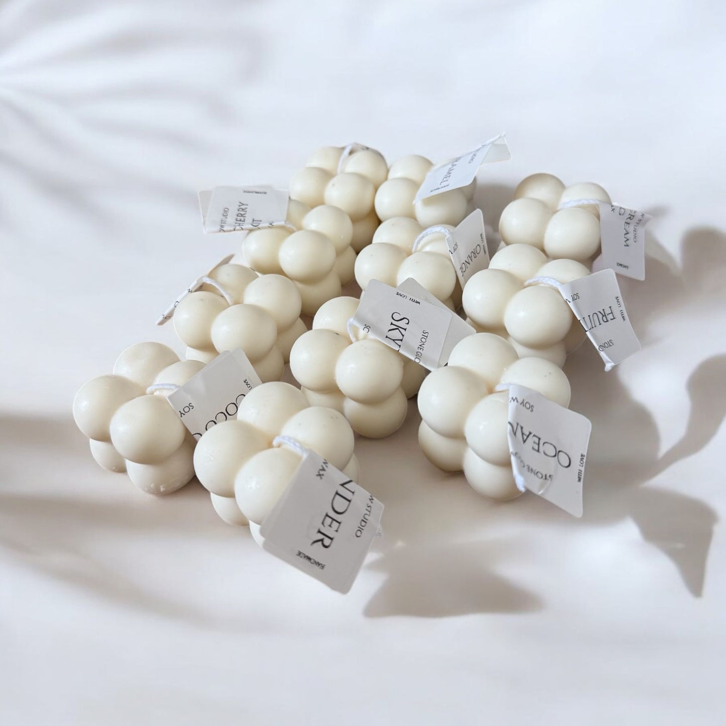 Samples of Our 11 Scents, Pillar Cubes, Organic Soy Wax.