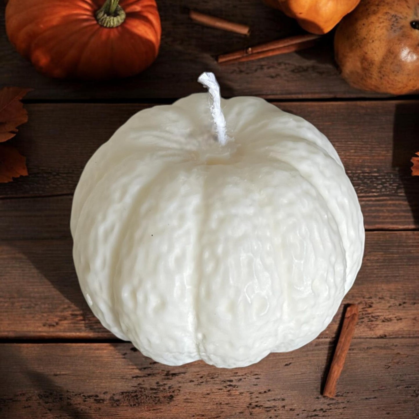 Pillar Pumpkin Scented Candle, Organic Soy Wax, Decorative Candle.