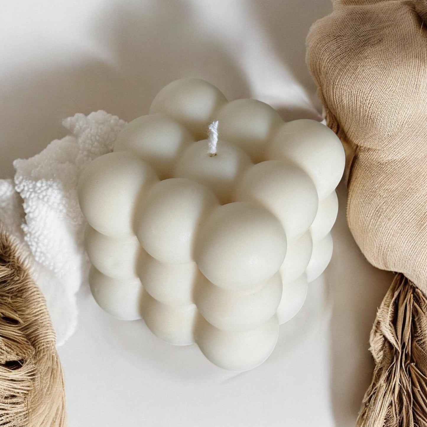 Pillar Cube Scented Candle, Organic Soy Wax, Decorative Candle.
