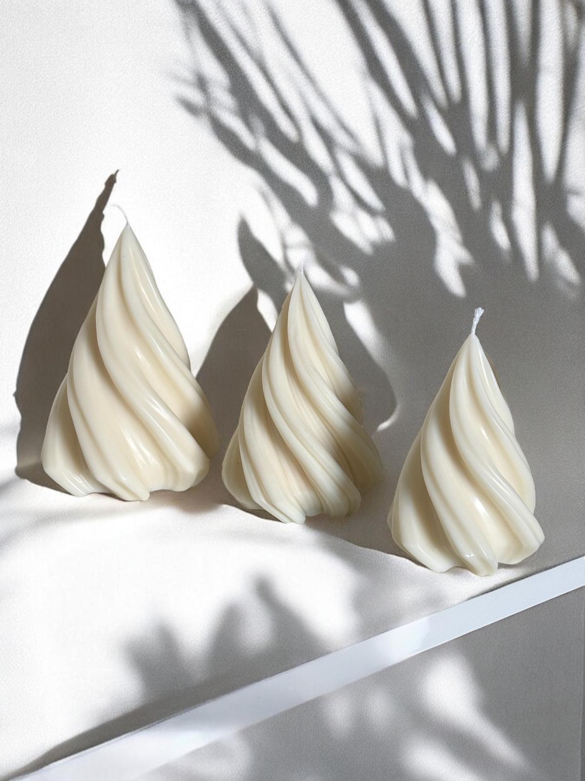 Pillar Christmas Tree Set of 3, Scented Candles, Organic Soy Wax.