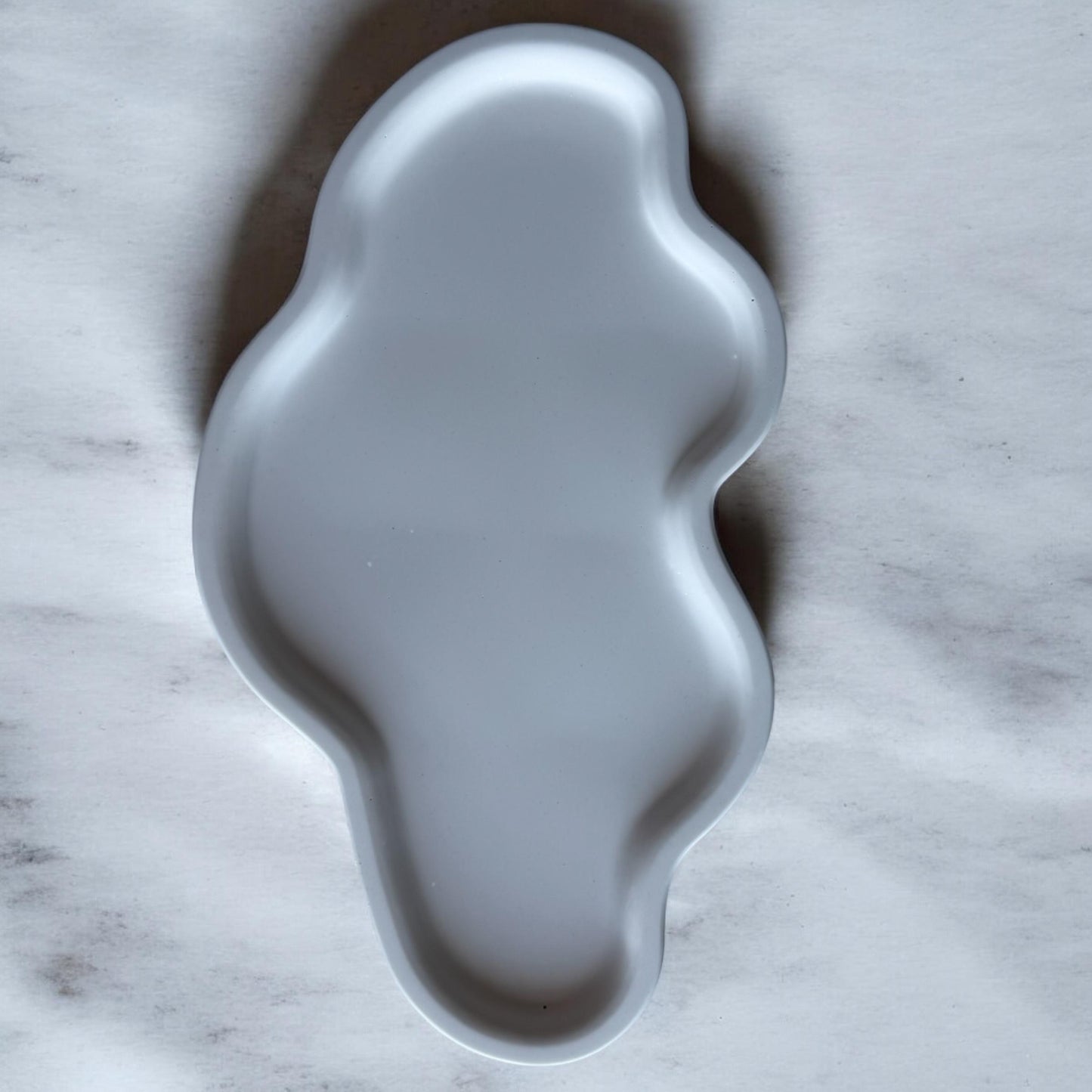 Aesthetic White Gypsum Coaster Tray - Handmade.