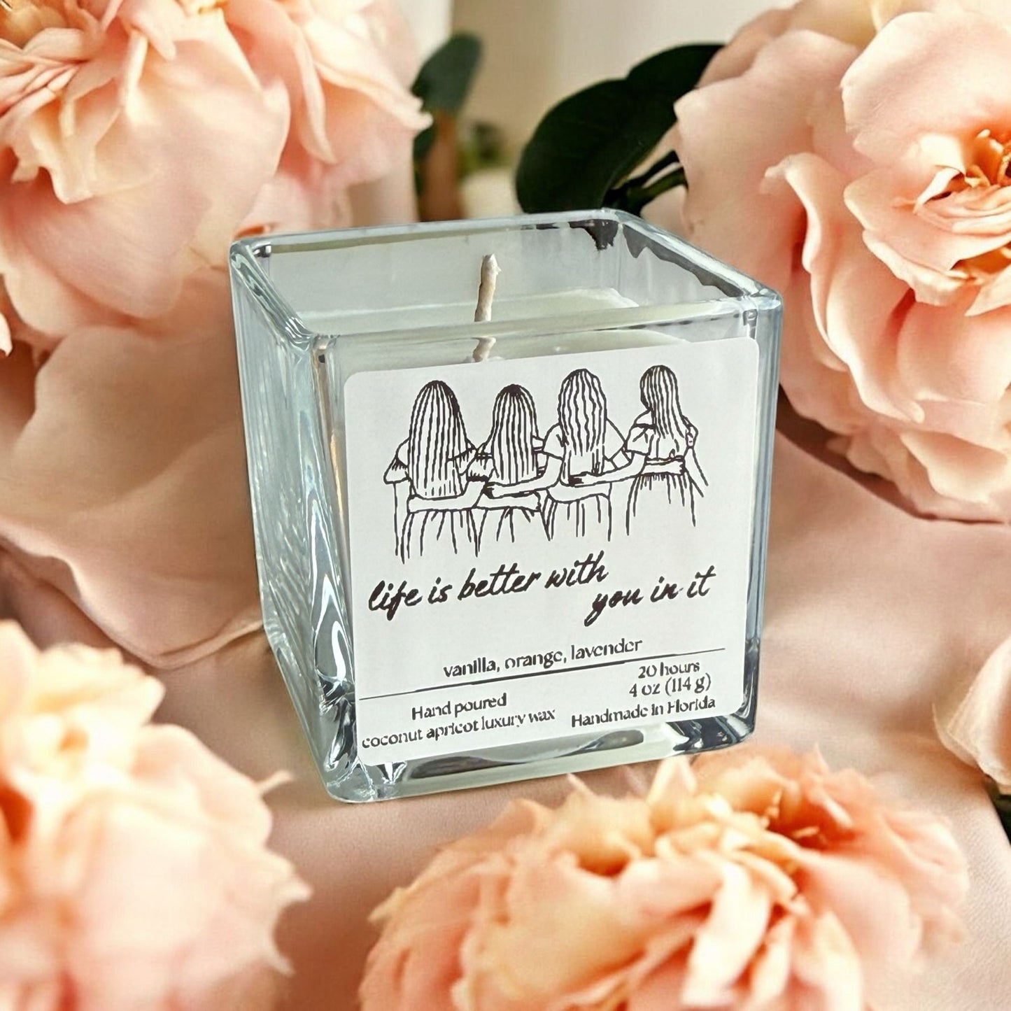 Life is better with you in it, Square Glass Jar Candle