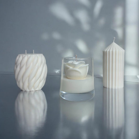 Large Set Of 3 Pillar Candles.