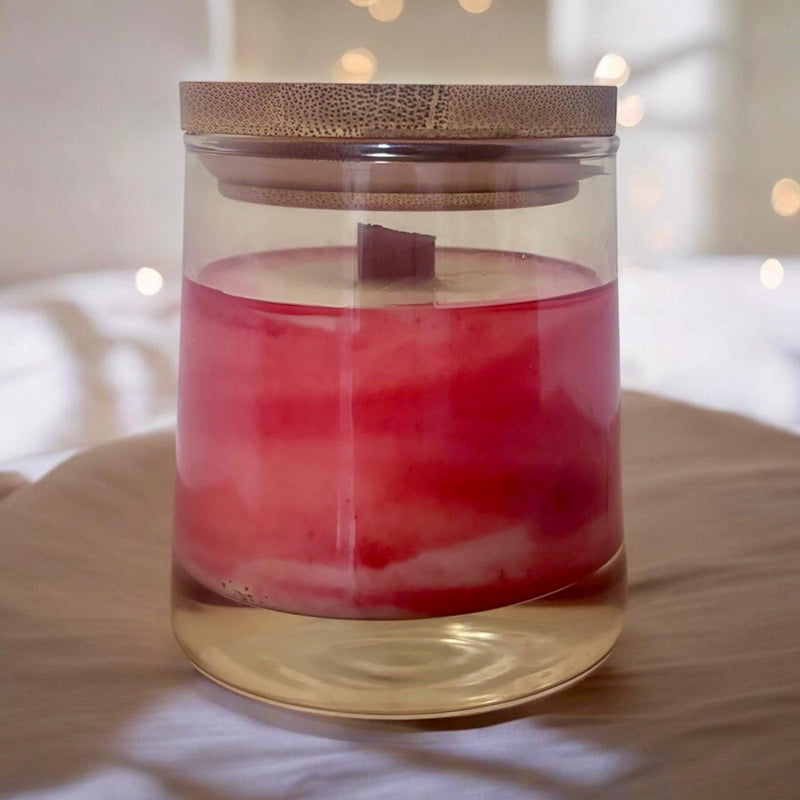 Clear Orange Glass Jar 