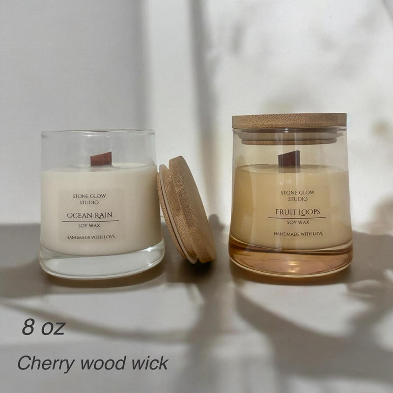 Set of 2 Glass Jar Candles.