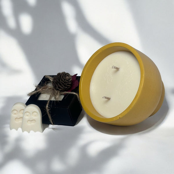 Yellow Candle Bowl, Mini - Ghosts.