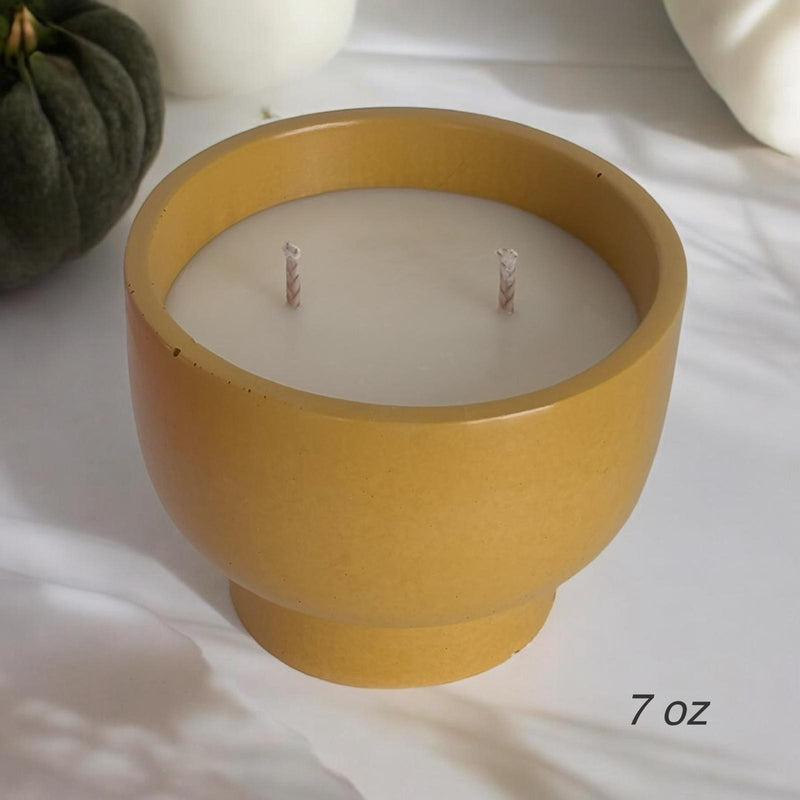 Yellow Concrete Bowl Candle Jar.