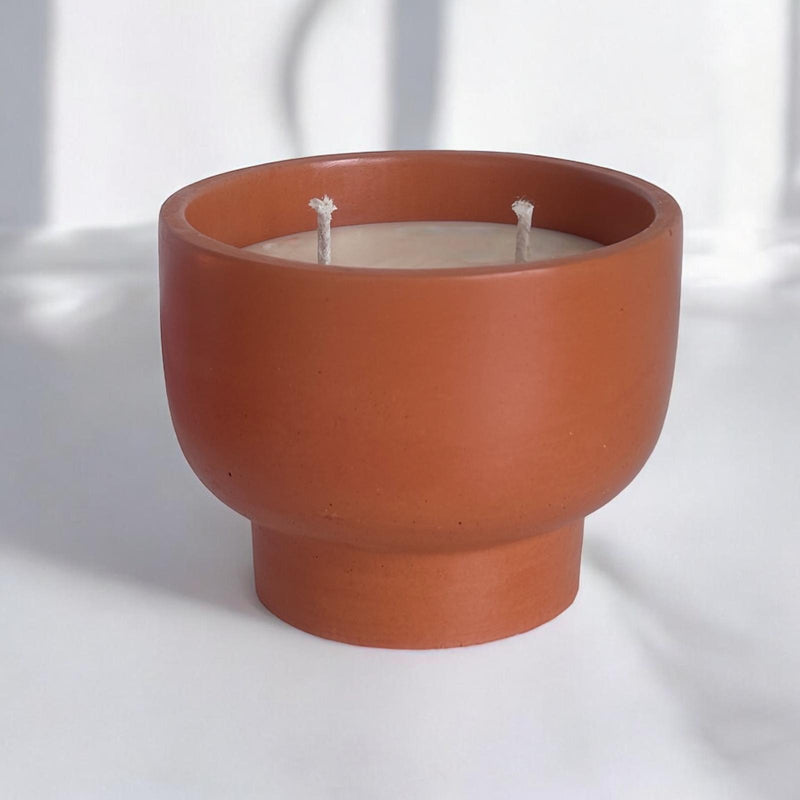 Orange Concrete Candle Bowl.