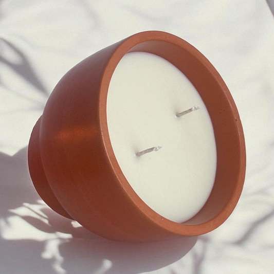 Orange Concrete Candle Bowl.