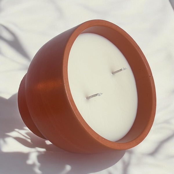 Orange Concrete Candle Bowl.