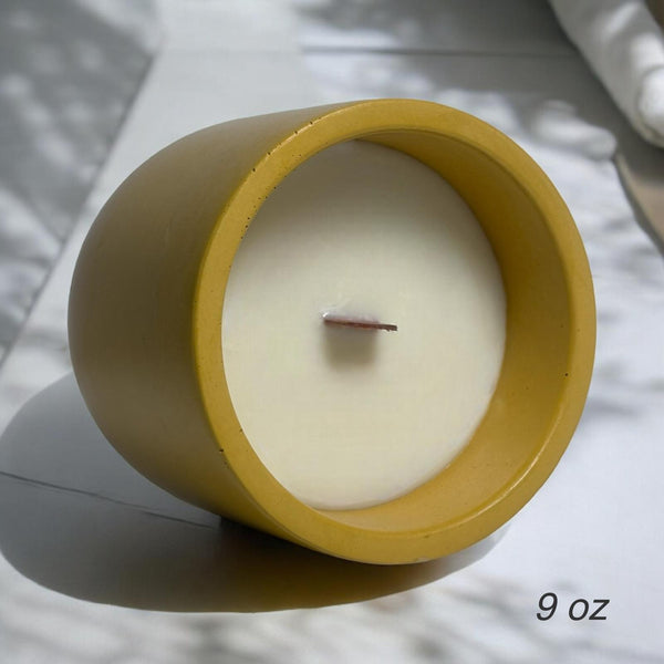 Classic Candle Style, Yellow Concrete Jar.