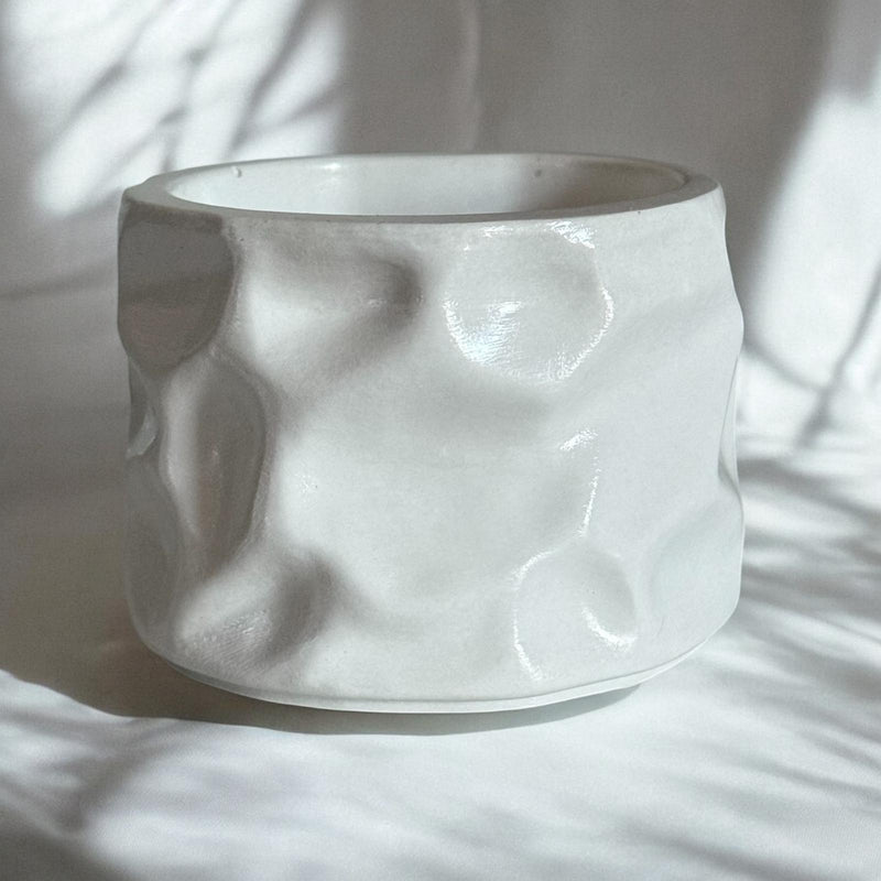 Modern Style Concrete Candle, Cherry Wood Wick.