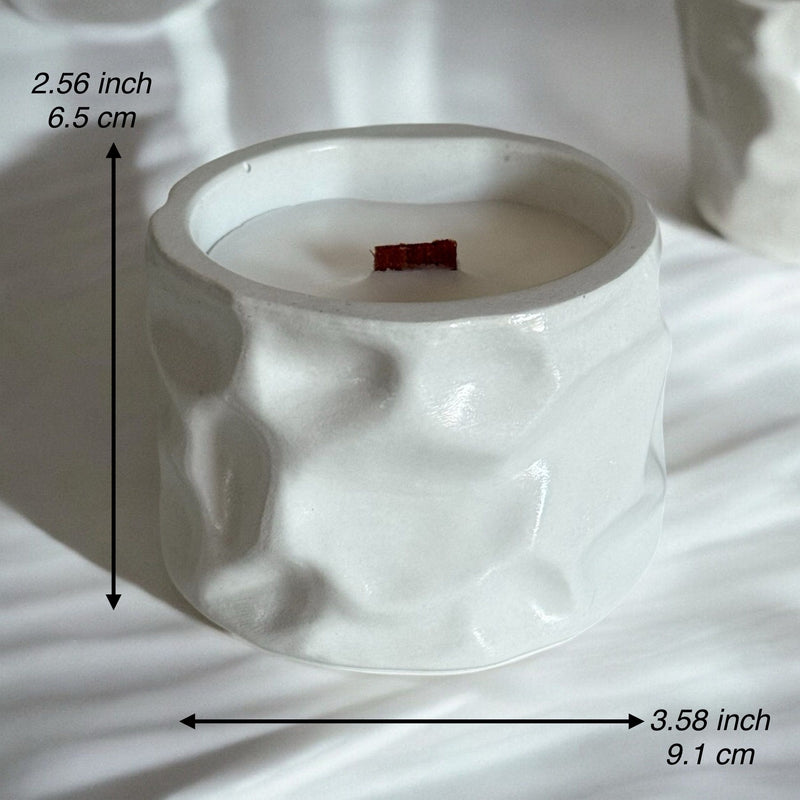 Modern Style Concrete Candle, Cherry Wood Wick.