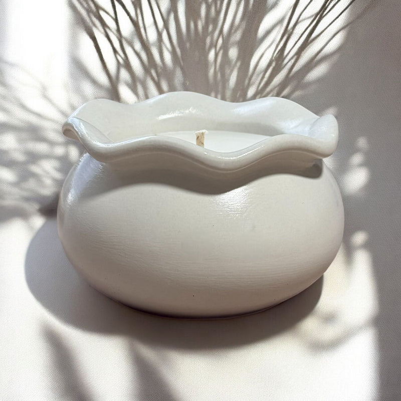 Concrete Candle, Decorative Candle, Coconut Apricot Luxury Wax.