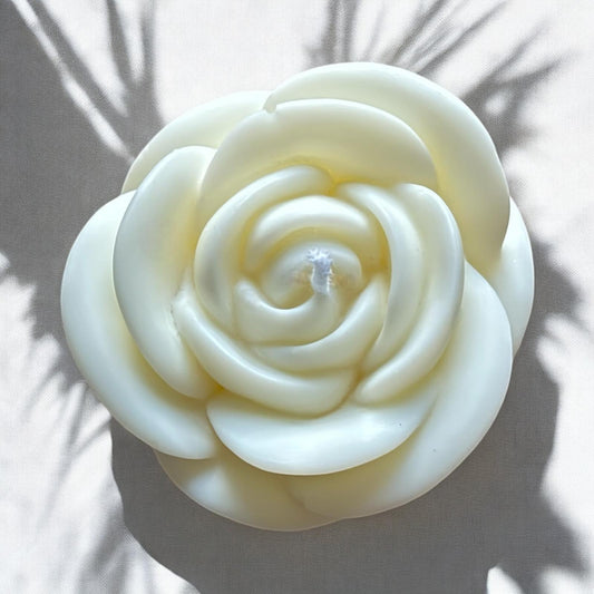 Pillar Rose Scented Candle, Organic Soy Wax, Decorative Candle.