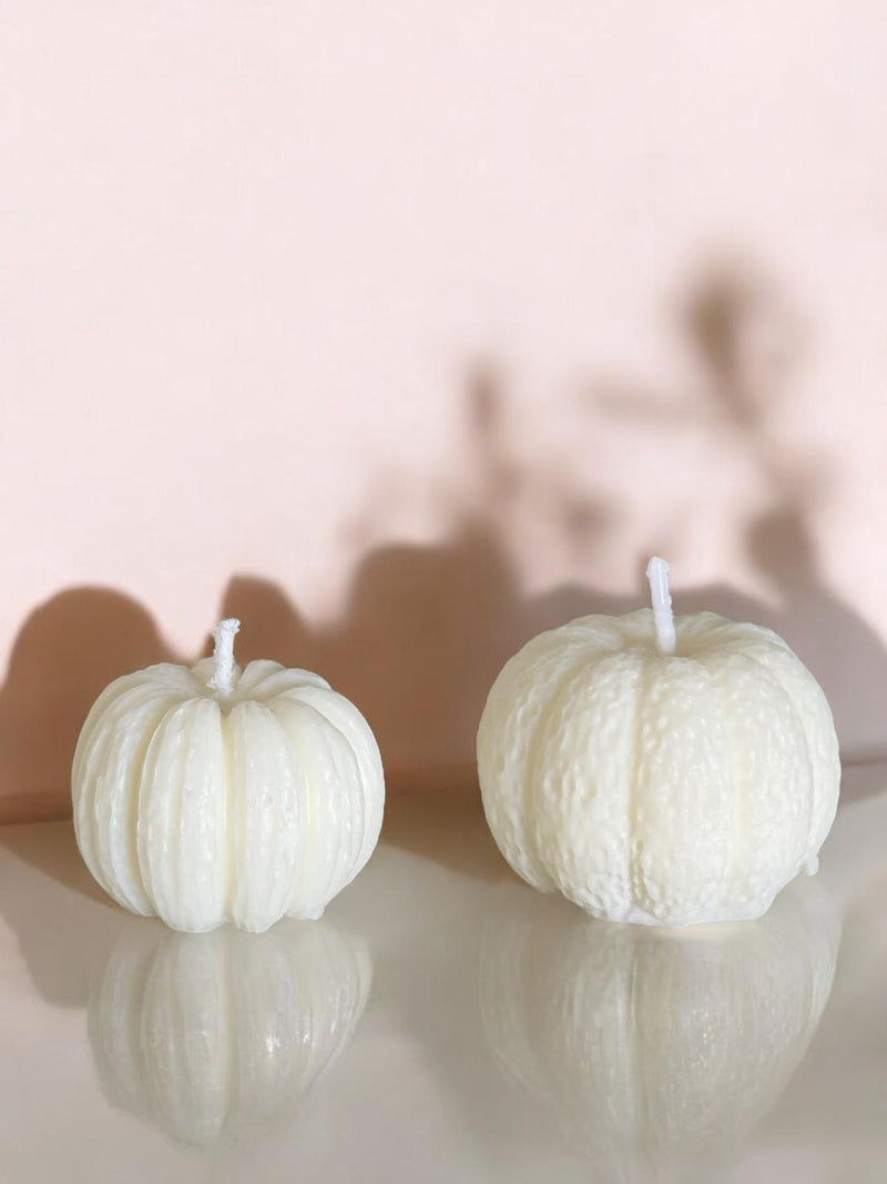 Pillar Pumpkin Scented Candle, Organic Soy Wax, Decorative Candle.