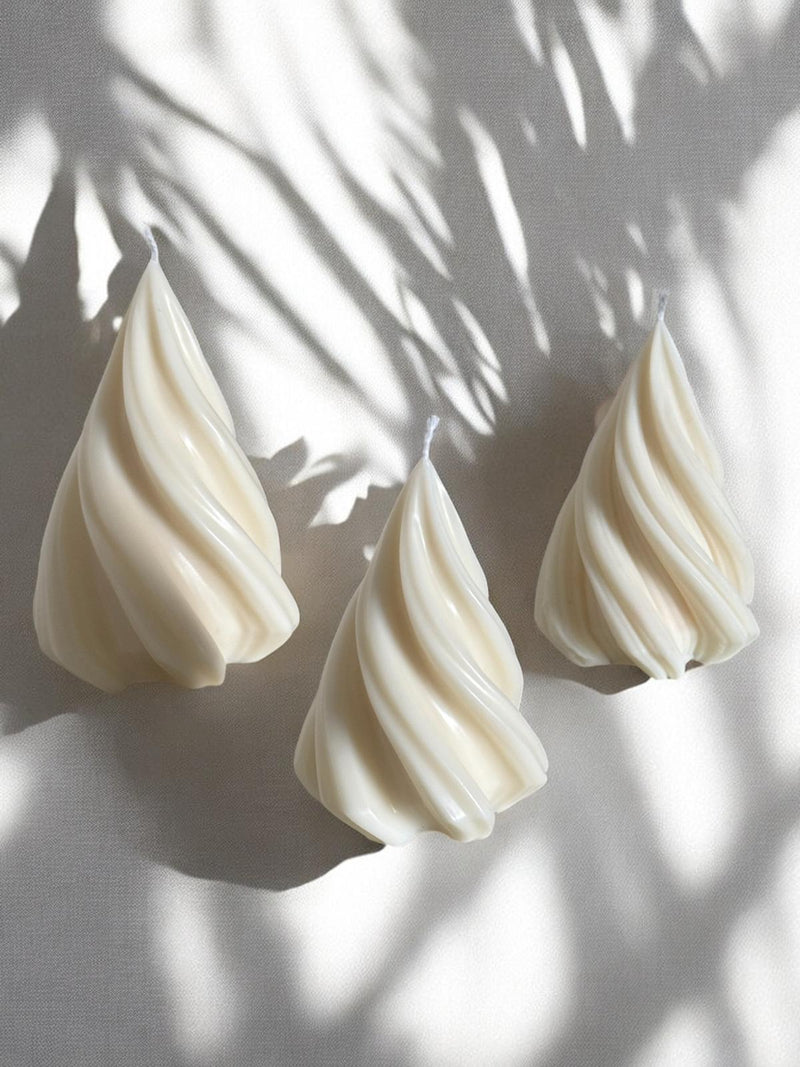 Pillar Christmas Tree Set of 3, Scented Candles, Organic Soy Wax.