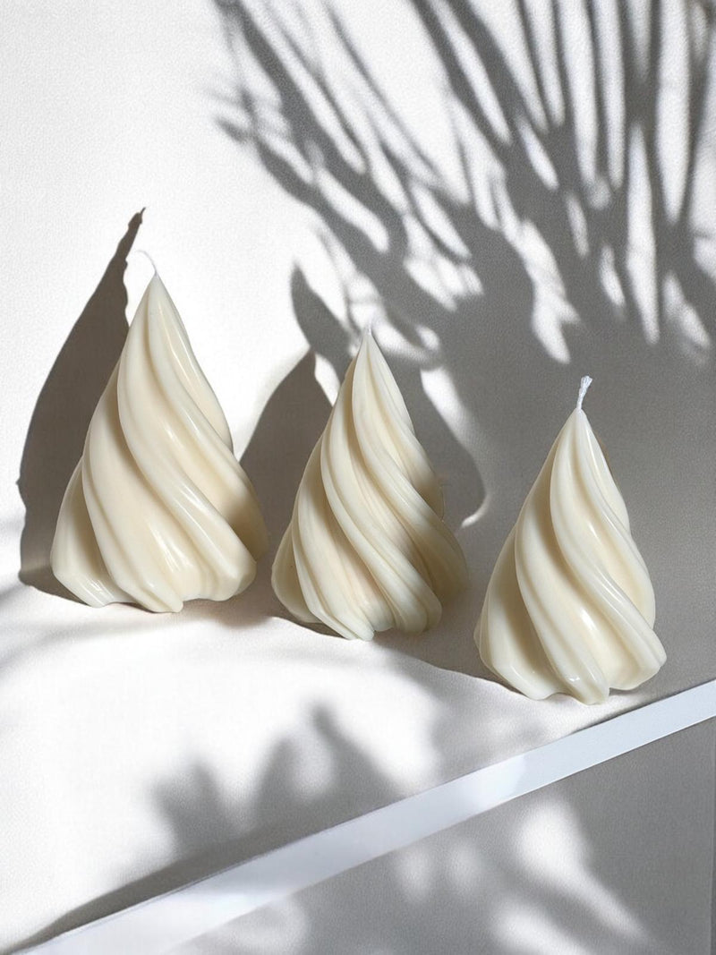 Pillar Christmas Tree Set of 3, Scented Candles, Organic Soy Wax.