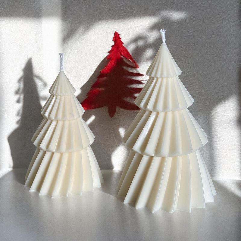 Pillar Christmas Tree Scented Candles, Organic Soy Wax.