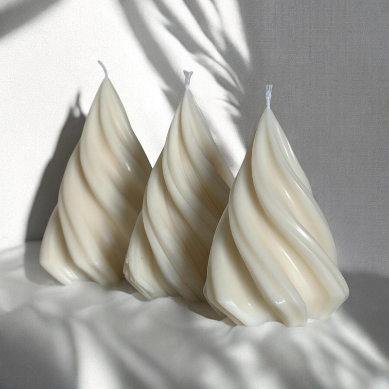 Pillar Christmas Tree Set of 3, Scented Candles, Organic Soy Wax.