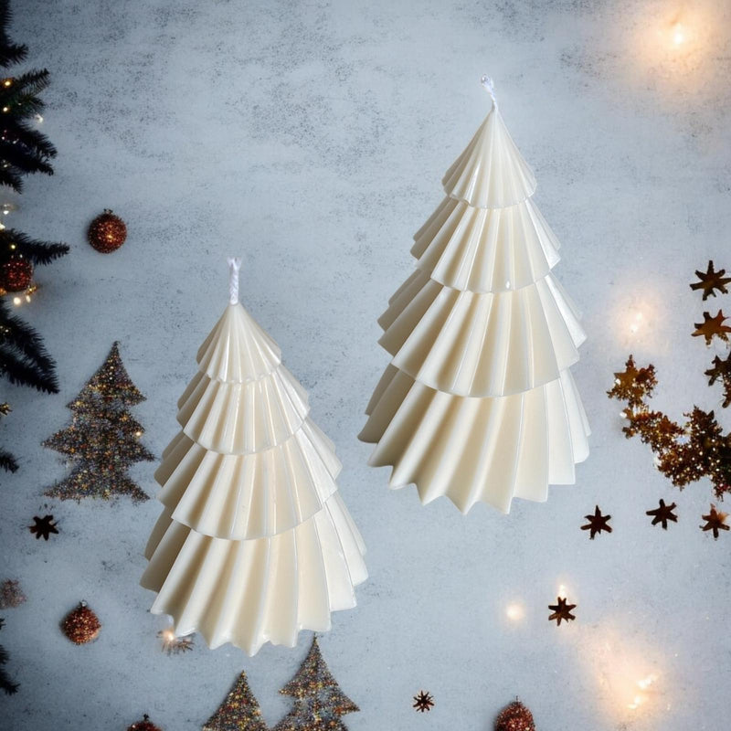 Pillar Christmas Tree Scented Candles, Organic Soy Wax.