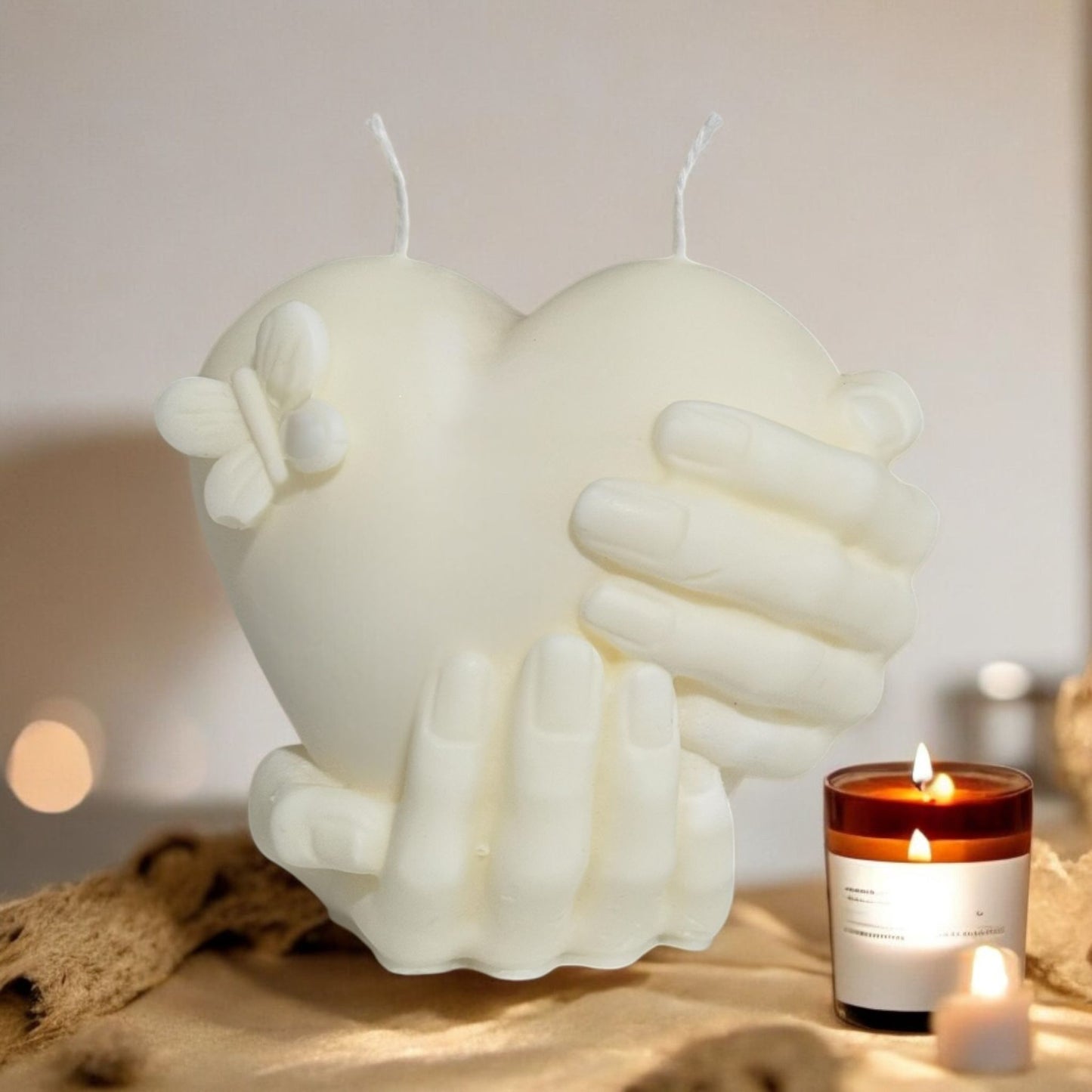 Valentine's Day Pillar Scented Candle, Organic Soy Wax