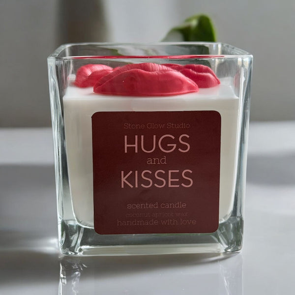 Valentine's Day Square Glass Jar Candles