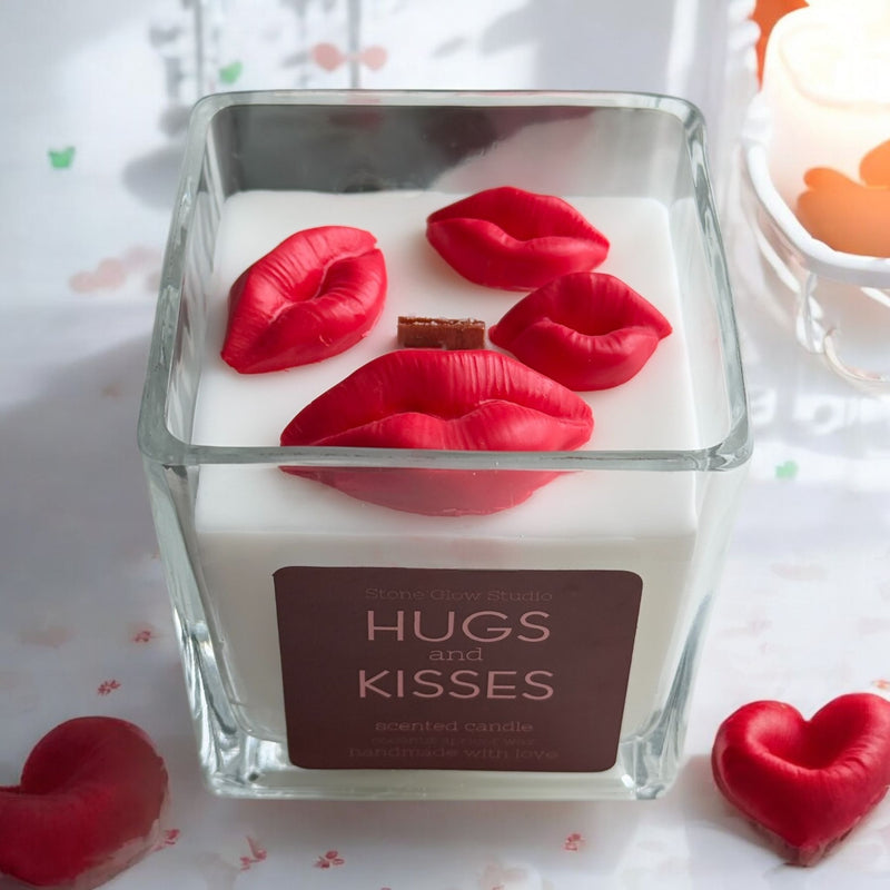 Valentine's Day Square Glass Jar Candles