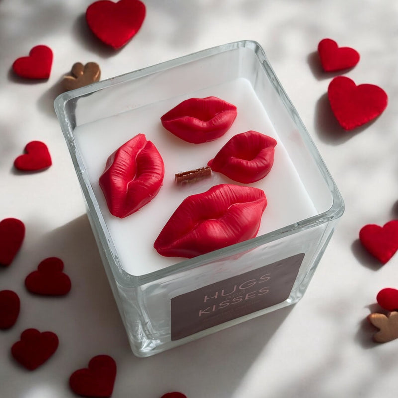Valentine's Day Square Glass Jar Candles