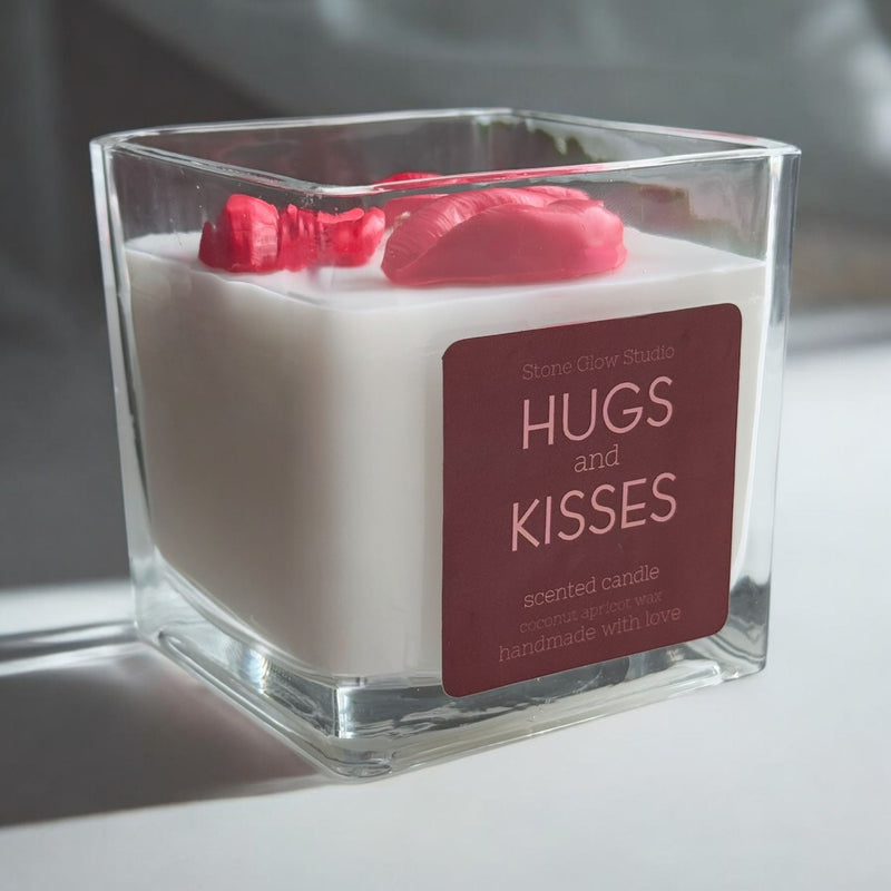 Valentine's Day Square Glass Jar Candles