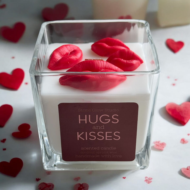 Valentine's Day Square Glass Jar Candles
