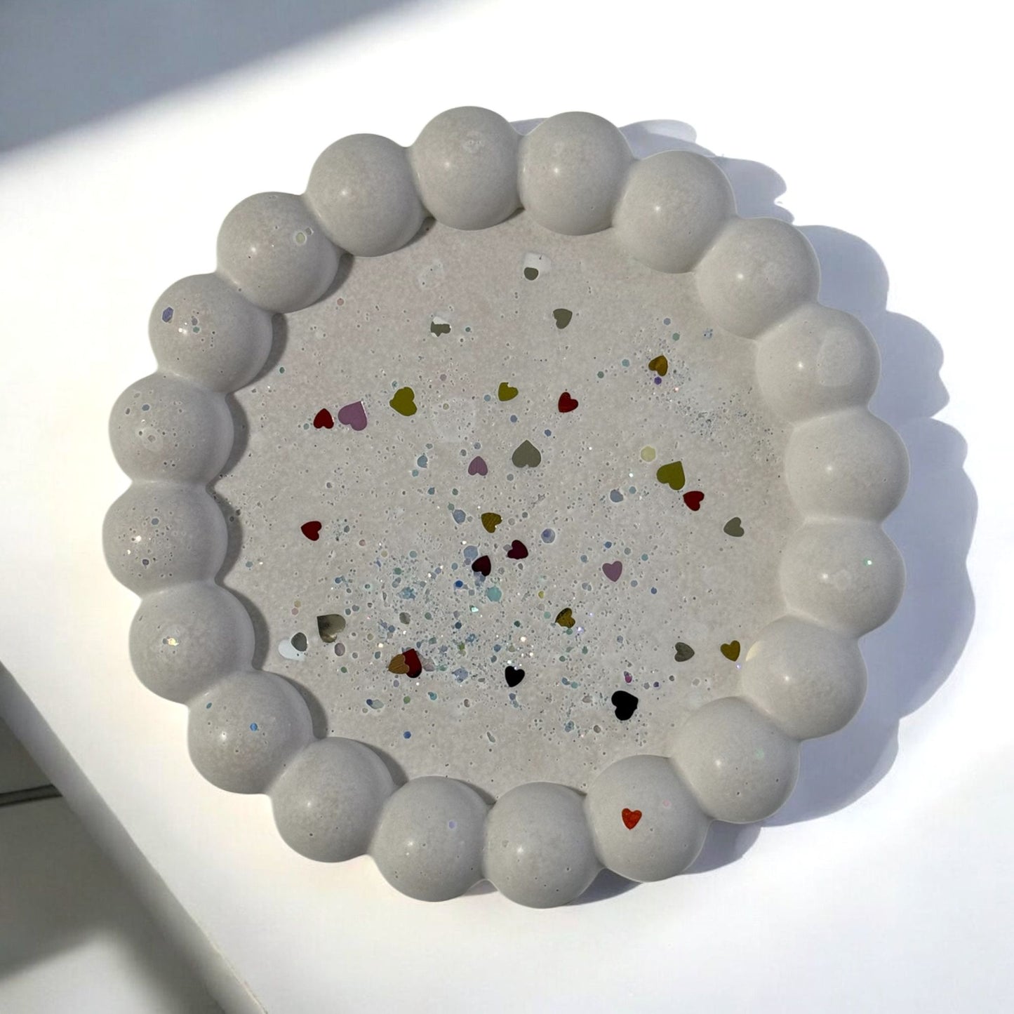 Valentine's Day Round Gypsum Coaster Tray