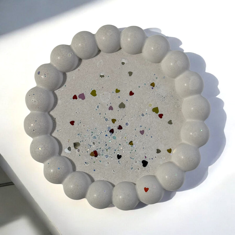 Valentine's Day Round Gypsum Coaster Tray