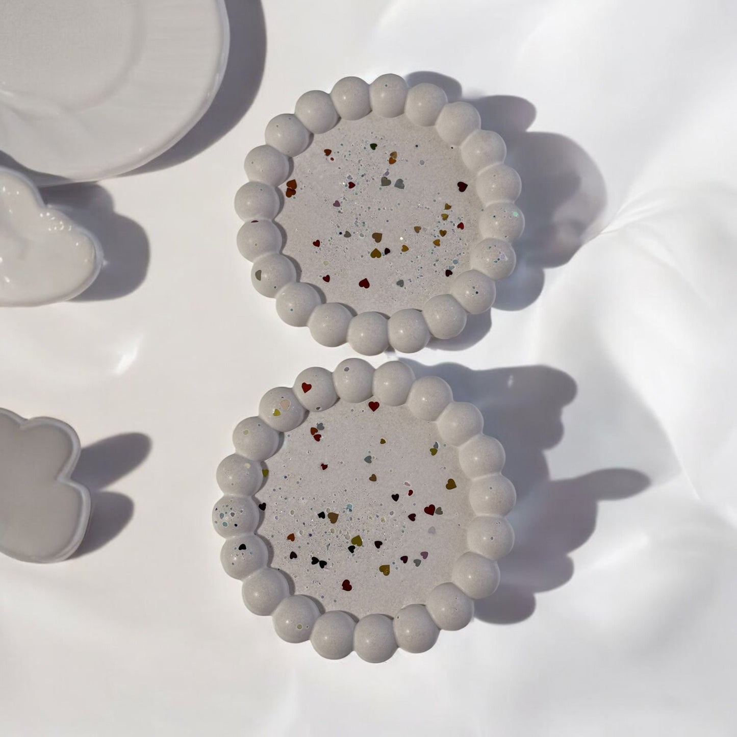 Valentine's Day Round Gypsum Coaster Tray