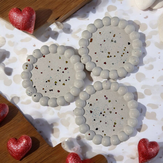 Valentine's Day Round Gypsum Coaster Tray