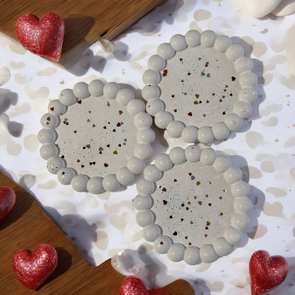 Valentine's Day Round Gypsum Coaster Tray