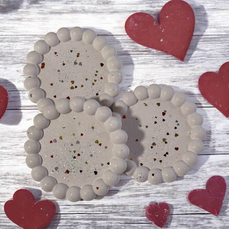 Valentine's Day Round Gypsum Coaster Tray