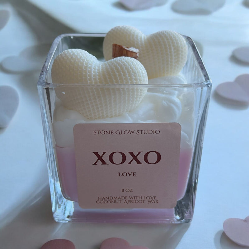 Valentine's Day Square Glass Jar Candle