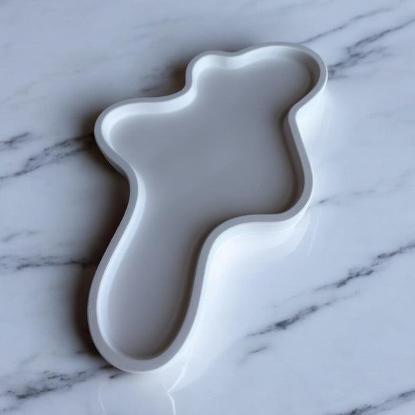 Aesthetic White Gypsum Coaster Tray - Handmade.