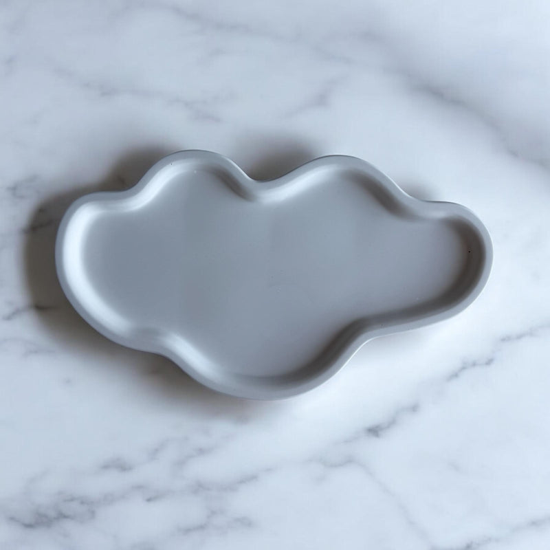 Aesthetic White Gypsum Coaster Tray - Handmade.