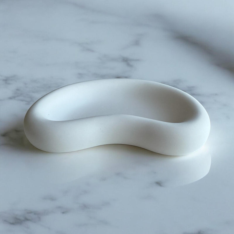 Aesthetic White Gypsum Coaster Tray Handmade.