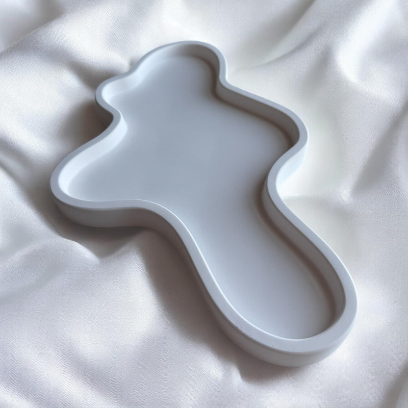 Aesthetic White Gypsum Coaster Tray - Handmade.