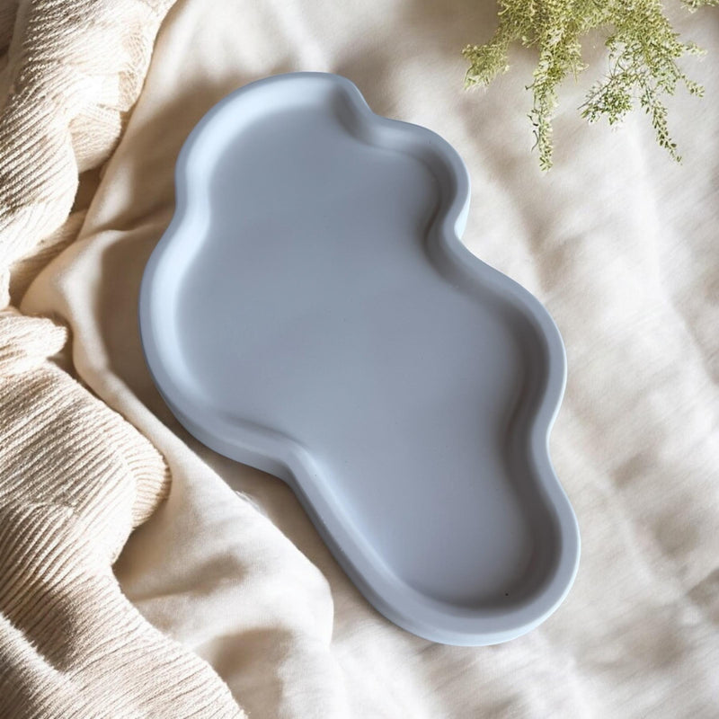Aesthetic White Gypsum Coaster Tray - Handmade.