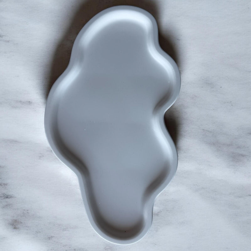 Aesthetic White Gypsum Coaster Tray - Handmade.