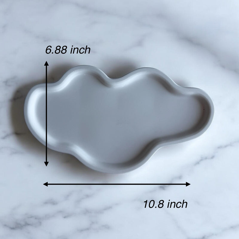 Aesthetic White Gypsum Coaster Tray - Handmade.