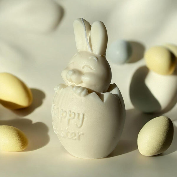Bunny Scented Pillar Candle, Easter Candle, Organic Soy Wax, Decorative Candle