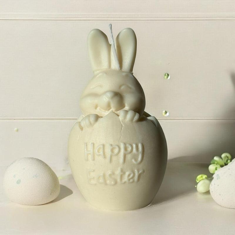 Bunny Scented Pillar Candle, Easter Candle, Organic Soy Wax, Decorative Candle