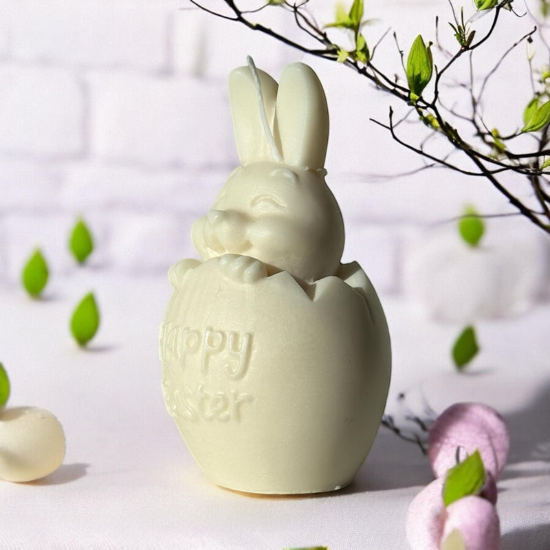 Bunny Scented Pillar Candle, Easter Candle, Organic Soy Wax, Decorative Candle